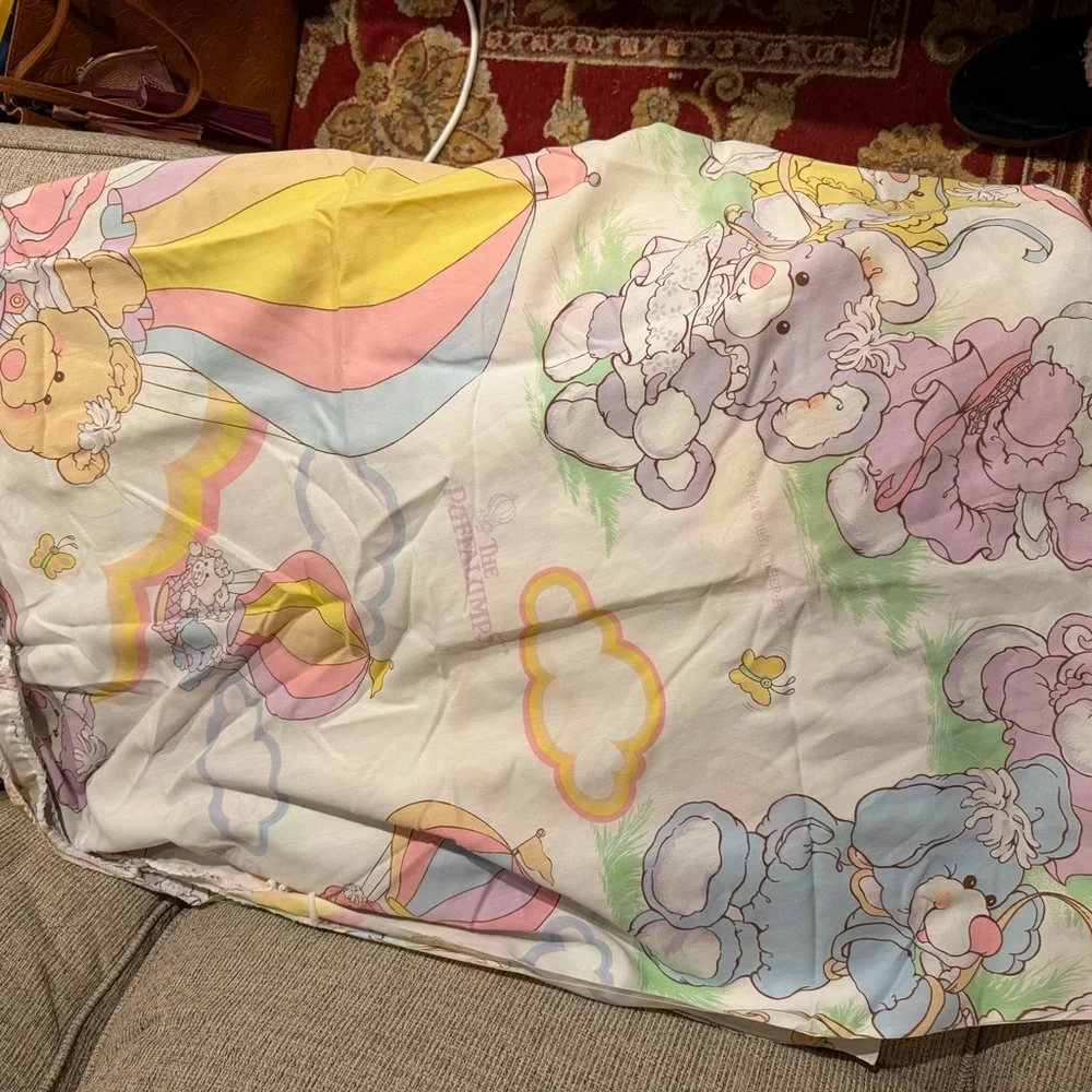 Vintage 1987 Puffalumps Twin Sheet Set Fisher Price Pastel 80s Bedding - Picture 6 of 7